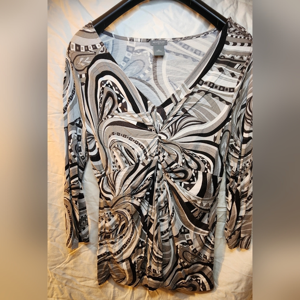 Lot of 3 Ann Taylor Ruched Front Blouses Tops Med